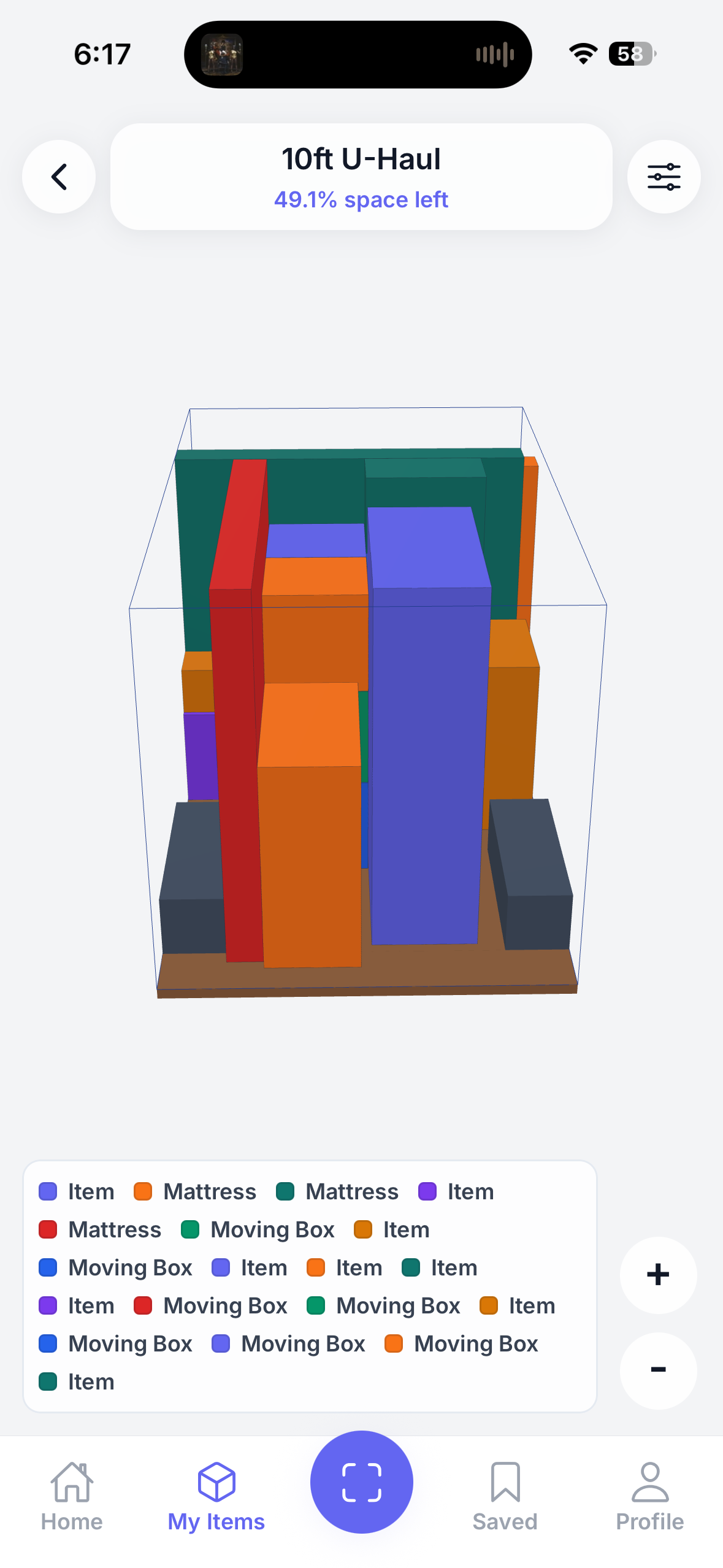 Will It Fit storage or 3D preview screen